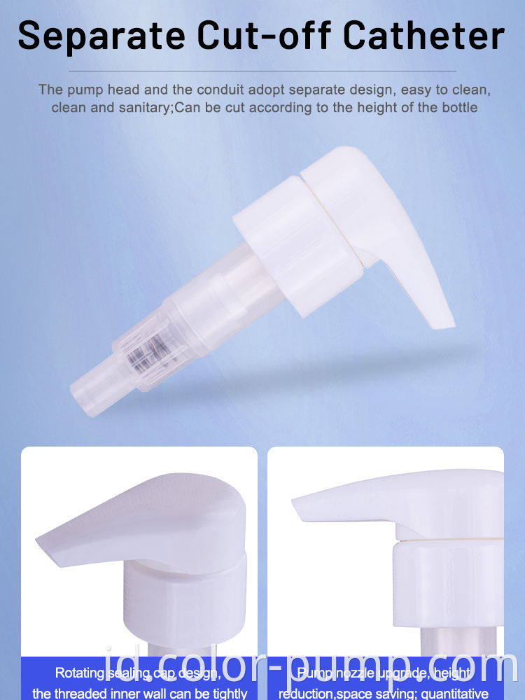 Kualitas tinggi plastik putih 28/410 pompa lotion sabun cair